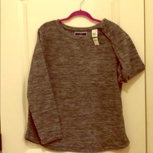 Karen Scott Sport Gray Marbled Polyester fleece